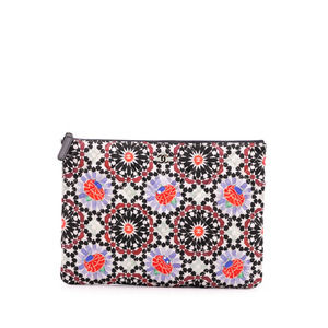 Pre-Loved Chanel Paris Dubai Medium Printed Canvas Cosmetic Case